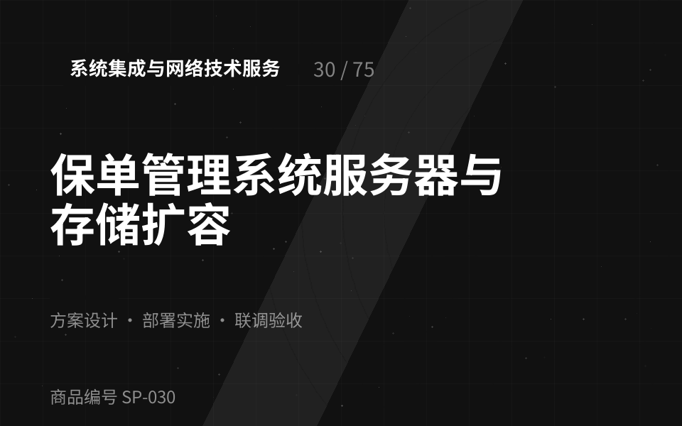 保单管理系统服务器与存储扩容