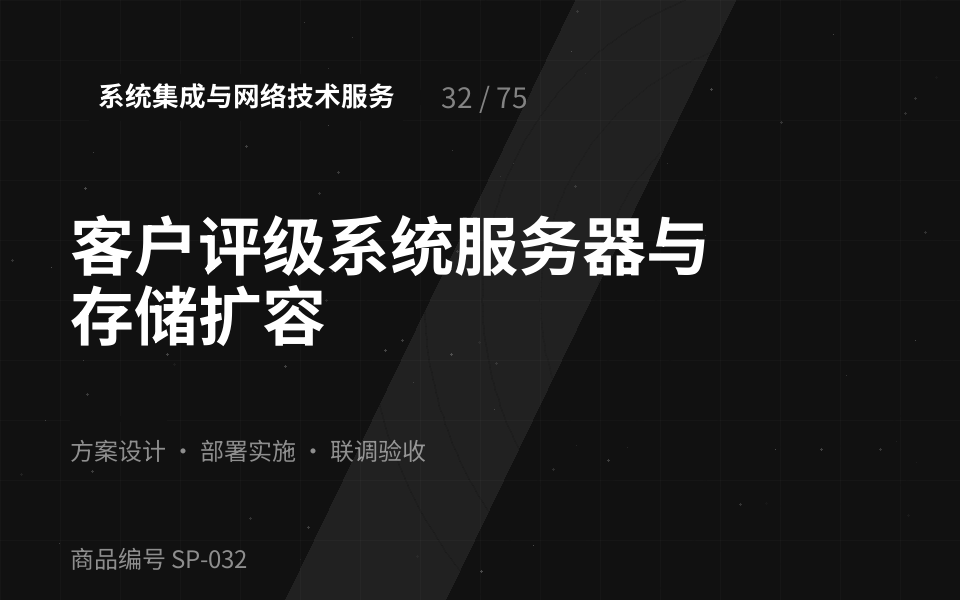 客户评级系统服务器与存储扩容