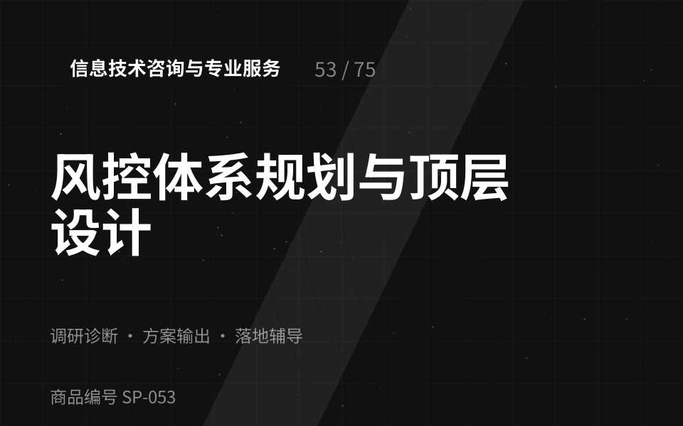 风控体系规划与顶层设计